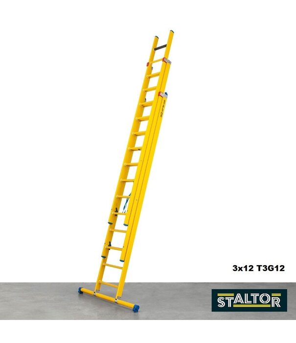 Staltor Schiebeleiter Fiberglas GFK 3x9 Sprossen