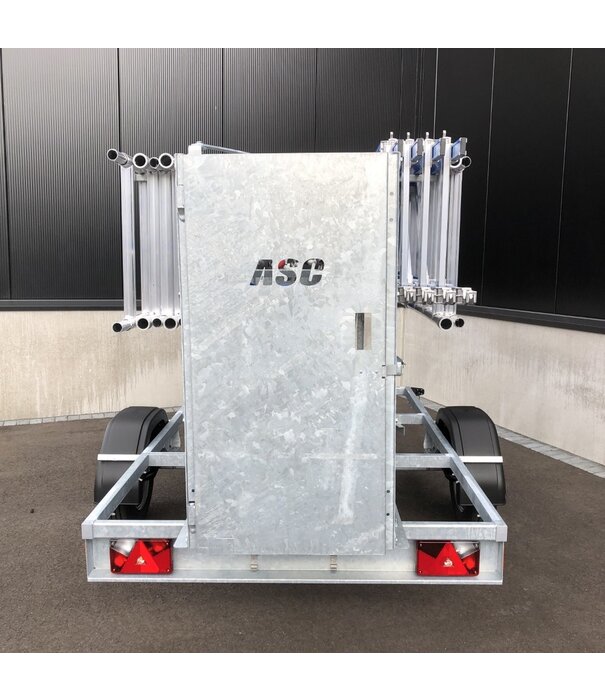 ASC Rollgerüst mit Montageschutzgeländer 75-250 x 10 m mit Anhänger