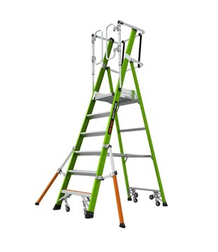 Little Giant Safety Cage escabeau en fibre 6 marches