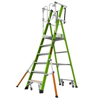 LITTLE GIANT LADDER SYSTEMS Escabeau pliable Safety Step à 4 marches en  aluminium avec main courante par Little Giant Ladder System, capacité de  300 lb 10410BA-470