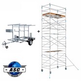Échafaudage roulant ASC 1,35 x 2,50 HT 8 m + remorque