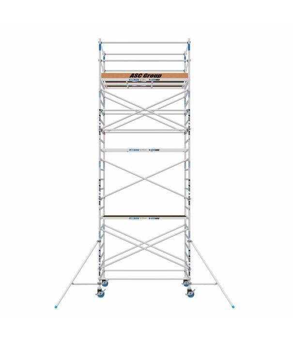 ASC ASC échafaudage roulant 1,35 x 2,50 HT 8 m + remorque