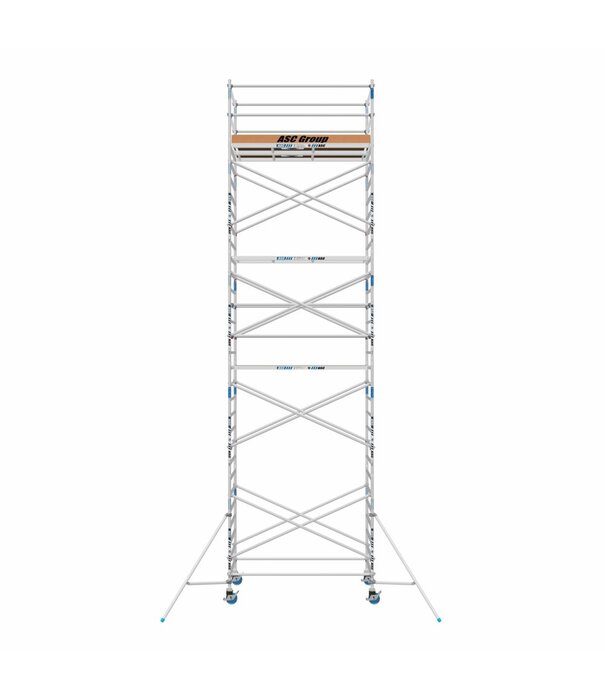 ASC ASC échafaudage roulant 1,35 x 2,50 HT 10 m + remorque