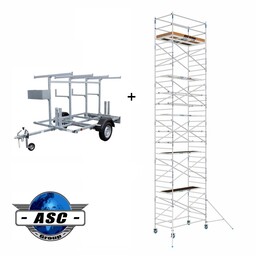 ASC ASC Rollgerüst 1,35 x 2,50 Arbeitshöhe 12 m mit Anhänger