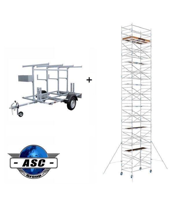 ASC ASC Rollgerüst 1,35 x 2,50 Arbeitshöhe 14 m mit Anhänger