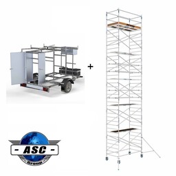 ASC ASC Rollgerüst 1,35 x 2,50 x 12 m mit abschliessbare Anhänger