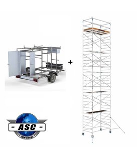 ASC Rollgerüst 1,35 x 2,50 x 12 m mit abschliessbare Anhänger