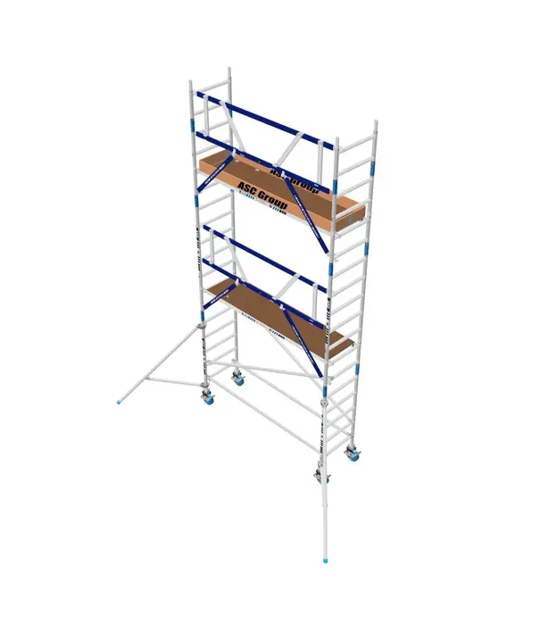 ASC Rolsteiger voorloopleuning enkel 75 x 190 x 6,2 m werkhoogte