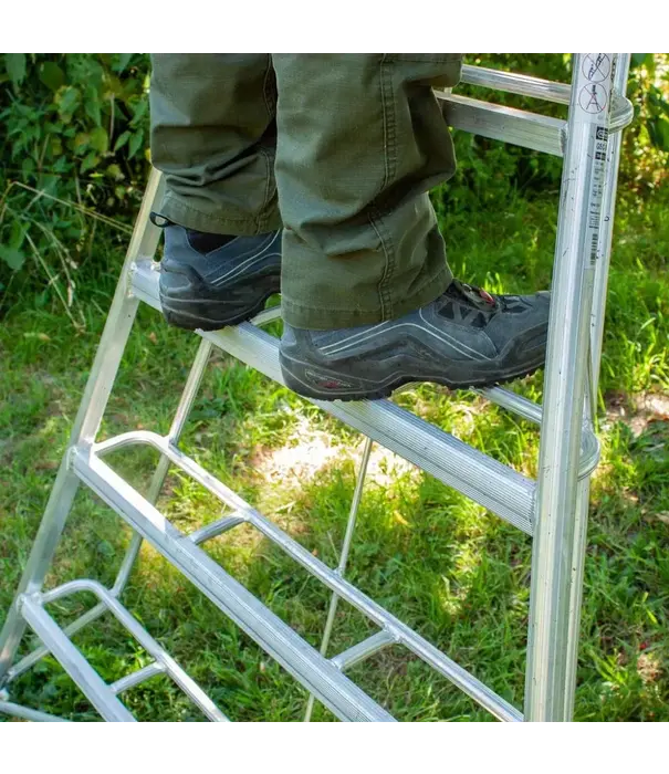 Vultur ladders Vultur tripod ladder 180 cm met platform en 1 poot verstelbaar