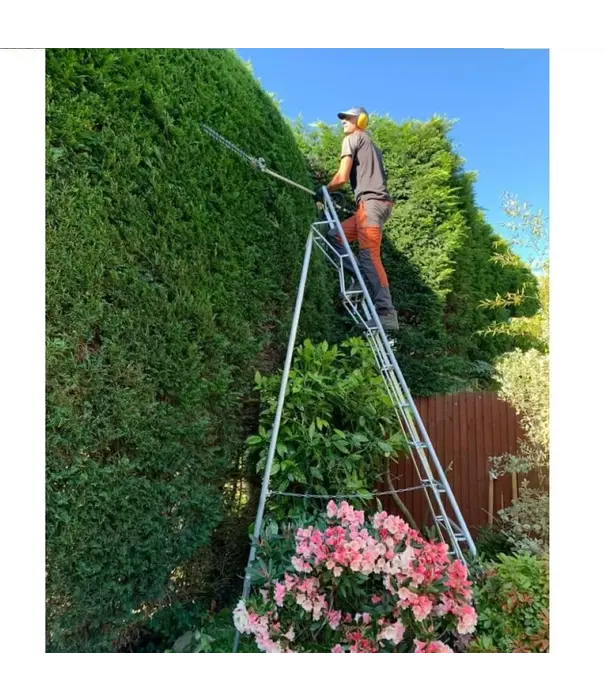 Vultur ladders Vultur tuinladder 300 cm met platform en 1 poot verstelbaar