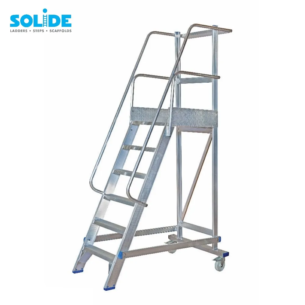 Solide plateforme mobile pliable 6 marches PMP06 - Ladder-Steiger