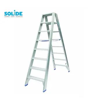 Solide Stufen-Stehleiter beidseitig begehbar 2 x 8 Sprossen DT08