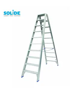 Solide Stufen-Stehleiter beidseitig begehbar 2 x 10 Sprossen DT10
