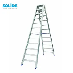 Solide Solide Stufen-Stehleiter beidseitig begehbar 2 x 12 Sprossen DT12