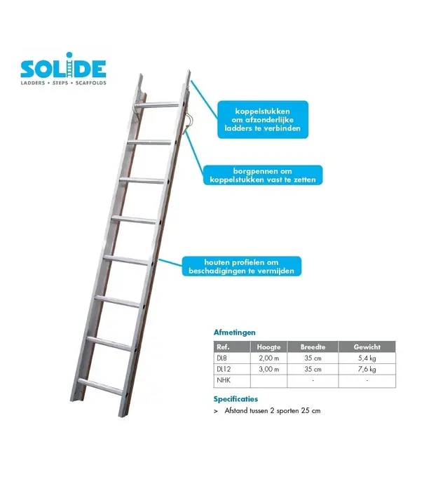 Solide Solide échelle de toit 3 m DL12