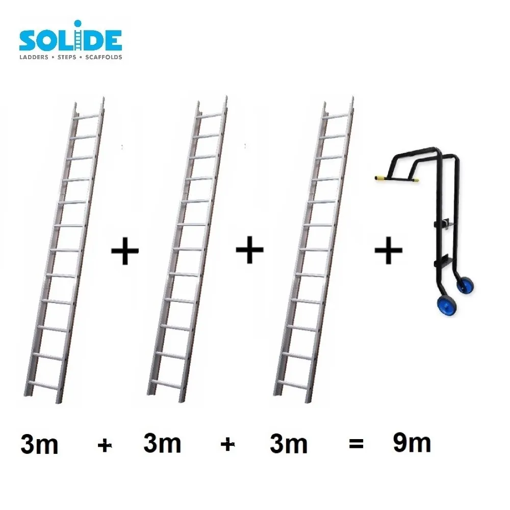 Solide Solide échelle de toit set 9 m