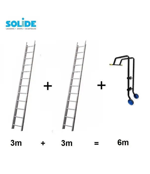 Solide Solide échelle de toit set 6 m