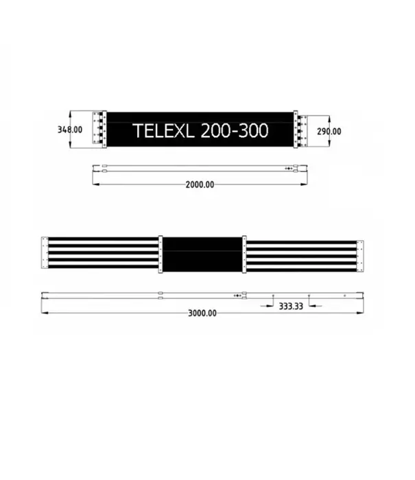 Solide Alu Teleskopdiele 200-300 cm