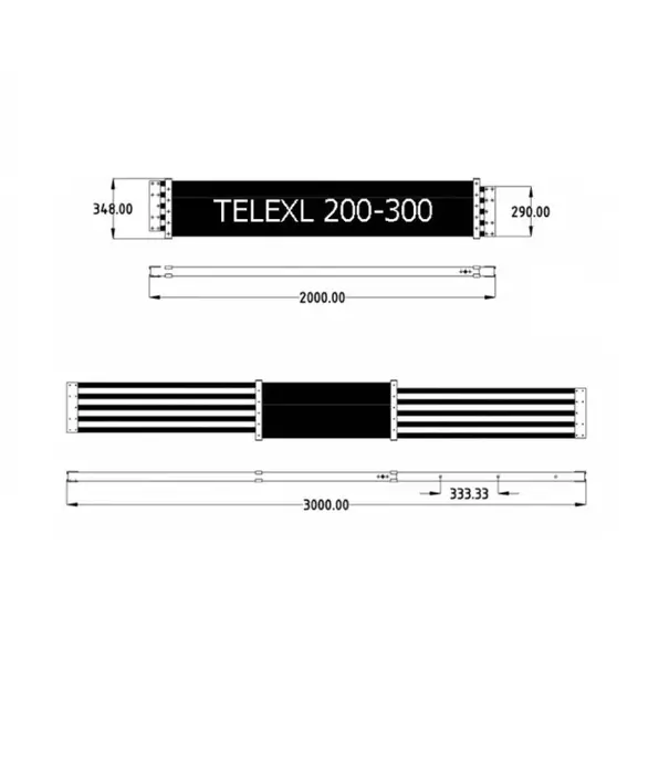 Solide Plate-forme télescopique 200-300 cm