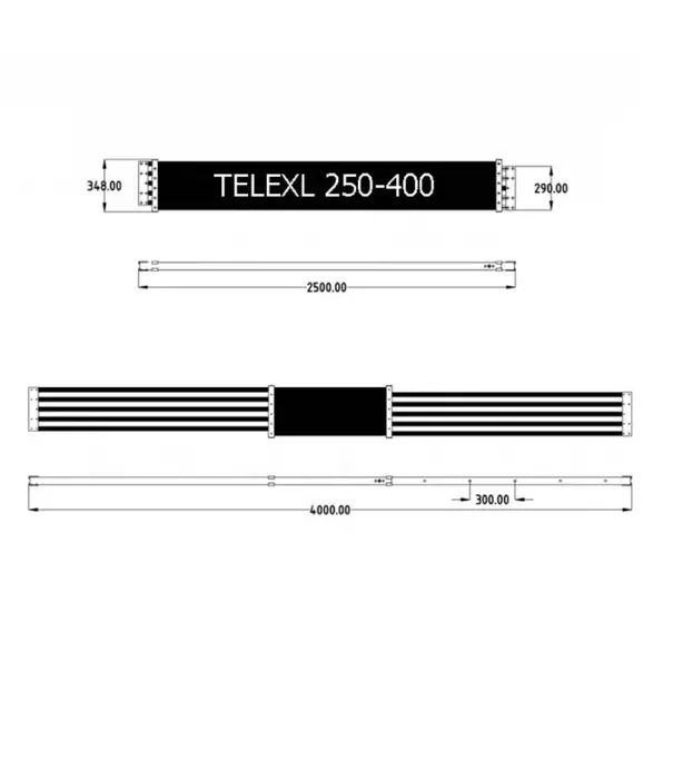 Solide Plate-forme télescopique 250-400 cm