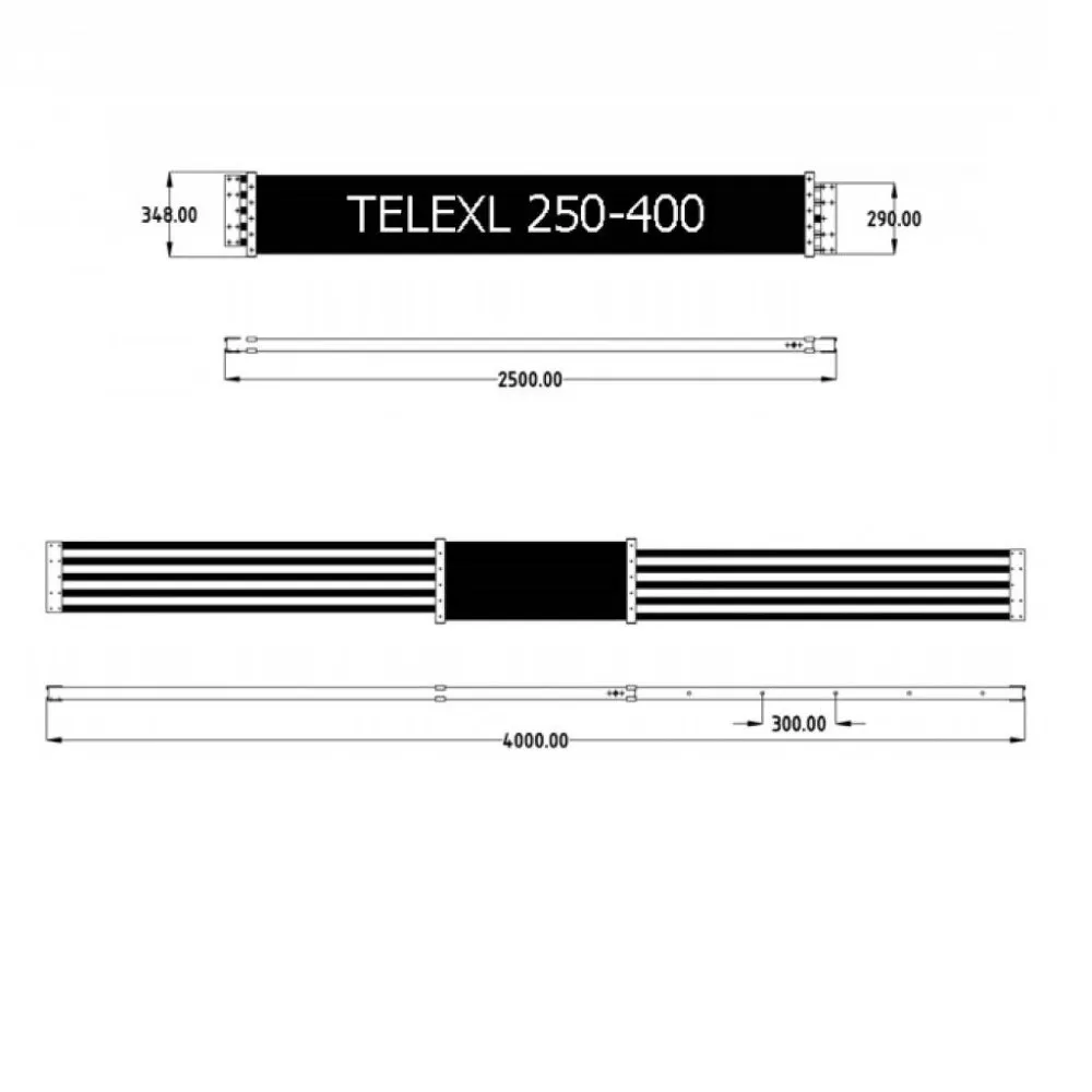Solide Plate-forme télescopique 250-400 cm