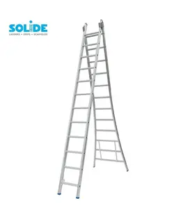 Solide omvormbare ladder 2x12 sporten