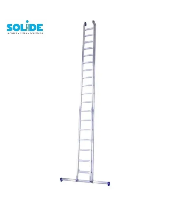 Solide Échelle droite 2 plans Solide 2x18 échelons avec stabilisateur