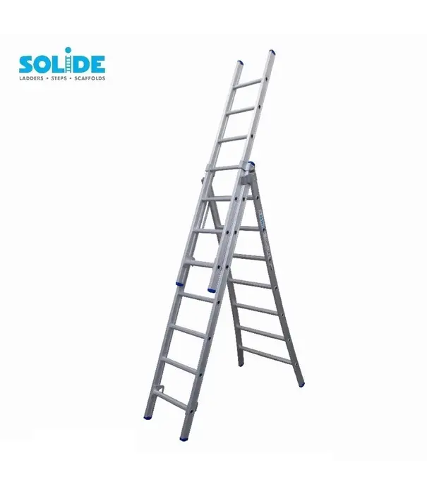 Solide Échelle transformable 3 plans Solide 3x7 échelons