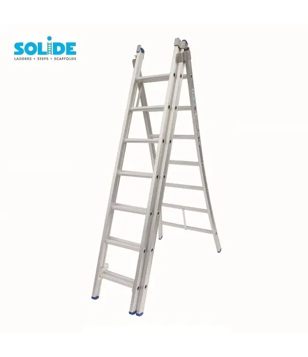 Solide Échelle transformable 3 plans Solide 3x7 échelons