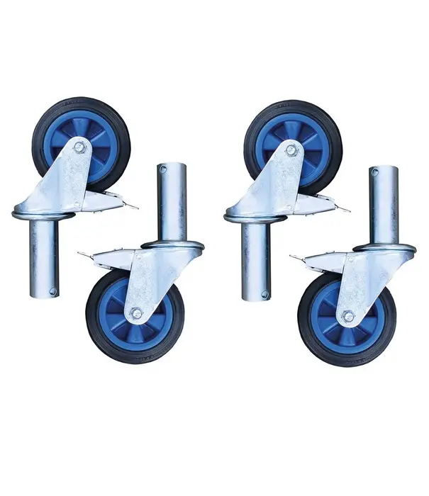 ASC Roues d'échafaudage pliant 150 mm (4 pièces)
