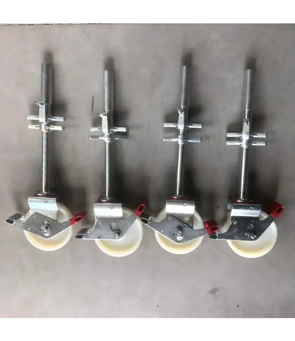 EuroScaffold Gerüsträder 200 mm mit Stahlspindel 500 kg nylon (4 Stück)