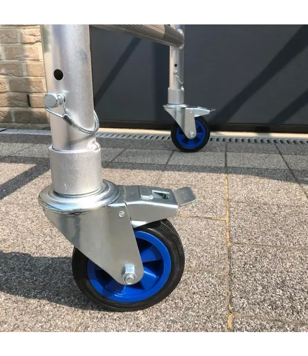 ASC Échafaudage pliant ASC 90x190 hauteur travail 4,75 m avec stabilisateurs