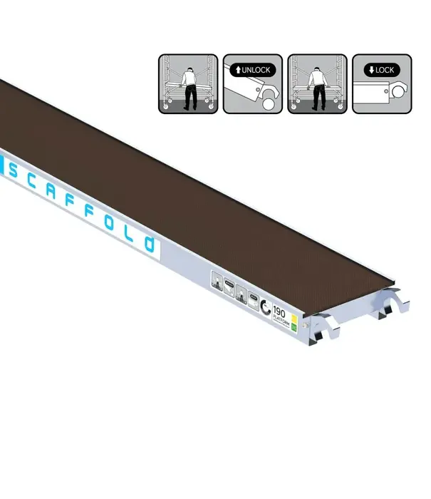 EuroScaffold Échafaudage pliant EuroScaffold 90x190 avec étape hauteur travail 3 m