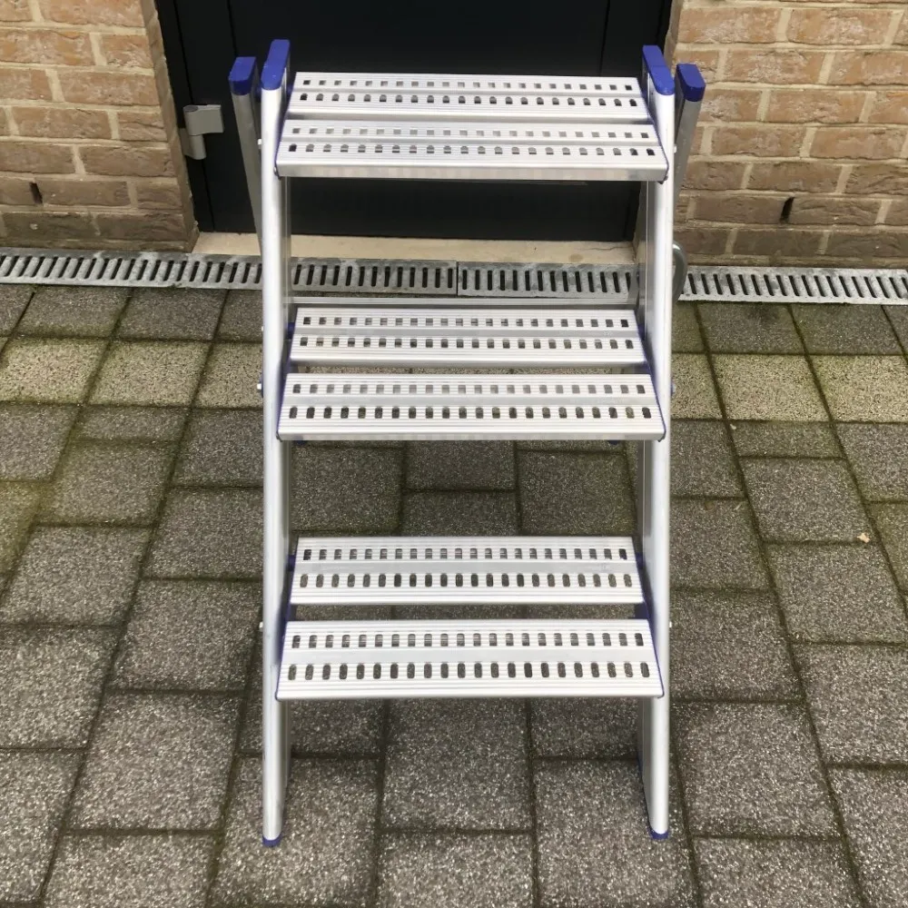 Indoor klimkruk, 3 treden houten ladderkruk opvouwbare opstapkruk trap stoelen multifunctionele keuken kantoor trap stoel/groen (blauw Indoor klimkruk, 3 treden houten ladderkruk opvouwbare opstapkruk trap stoelen multifunctionele keuken kantoor trap stoel/groen (blauw