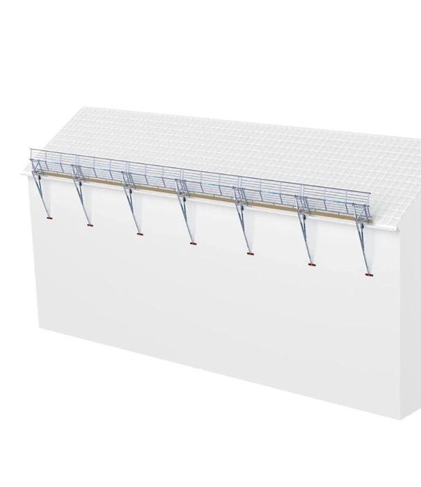 EuroScaffold SGS protection de bord de toit 18 mètres toit en pente