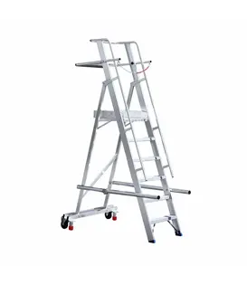 Eurostairs Easy Rollbare Trittleiter klappbar 6 Stufen