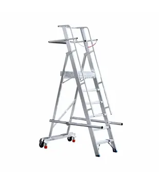 Eurostairs Easy Rollbare Trittleiter klappbar 6 Stufen