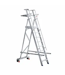 Eurostairs Easy Rollbare Trittleiter klappbar 8 Stufen