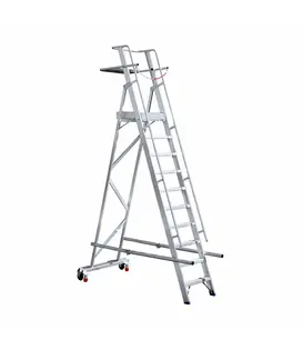 Eurostairs Easy Rollbare Trittleiter klappbar 10 Stufen