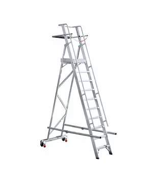 Eurostairs Easy Rollbare Trittleiter klappbar 10 Stufen