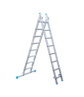 Eurostairs tweedelige ladder 2x8 sporten met stabiliteitsbalk