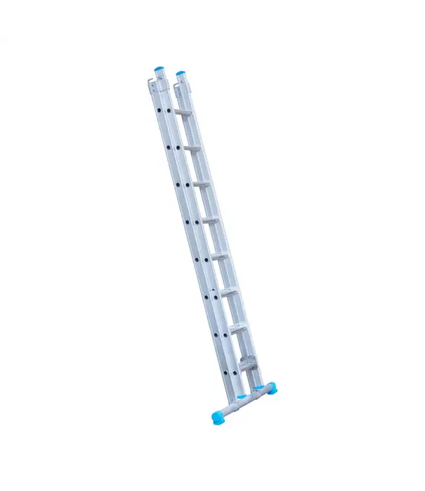Eurostairs Eurostairs tweedelige ladder 2x8 sporten met stabiliteitsbalk