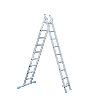 Eurostairs Merhrzweckleiter 2-teilig mit Traverse 2x9 Sprossen