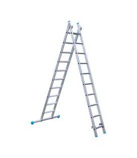 Eurostairs tweedelige ladder 2x10 sporten met stabiliteitsbalk