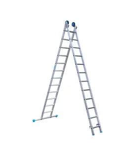 Eurostairs tweedelige ladder 2x12 sporten met stabiliteitsbalk