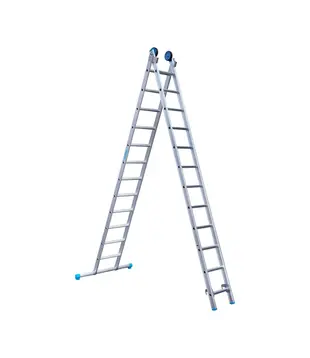 Eurostairs tweedelige ladder 2x12 sporten met stabiliteitsbalk