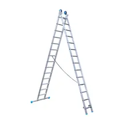 Eurostairs Eurostairs tweedelige ladder 2x14 sporten met stabiliteitsbalk