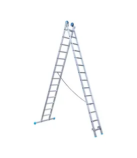 Eurostairs Mehrzweckleiter 2-teilig mit Traverse 2x14 Sprossen