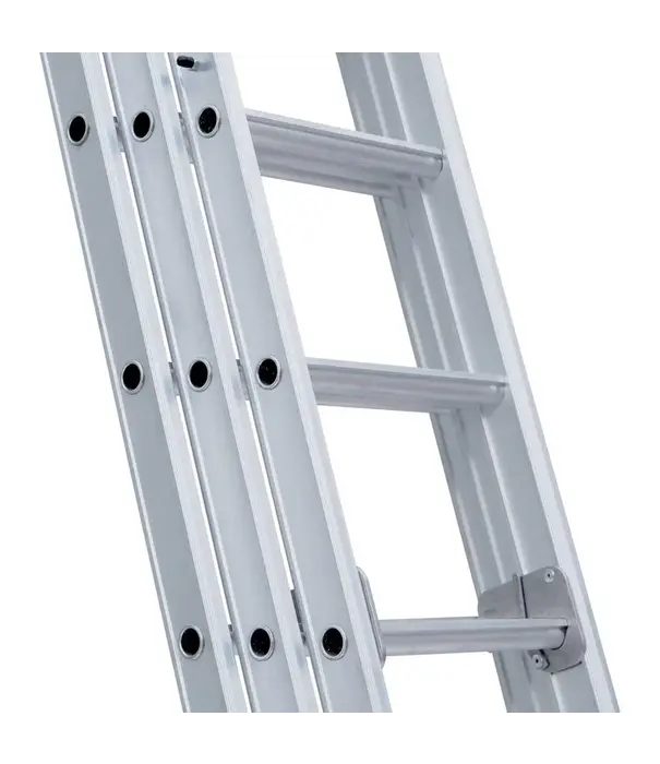 Eurostairs Eurostairs driedelige ladder 3x8 sporten met stabiliteitsbalk