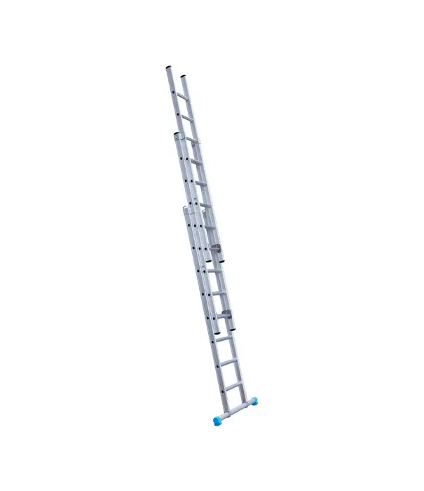 Eurostairs Eurostairs driedelige ladder 3x8 sporten met stabiliteitsbalk